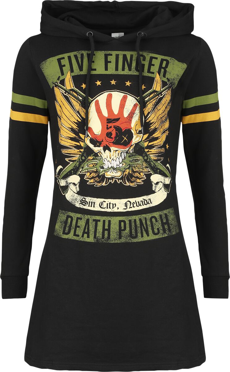 Levně Five Finger Death Punch Punchagram Šaty s kapucí černá