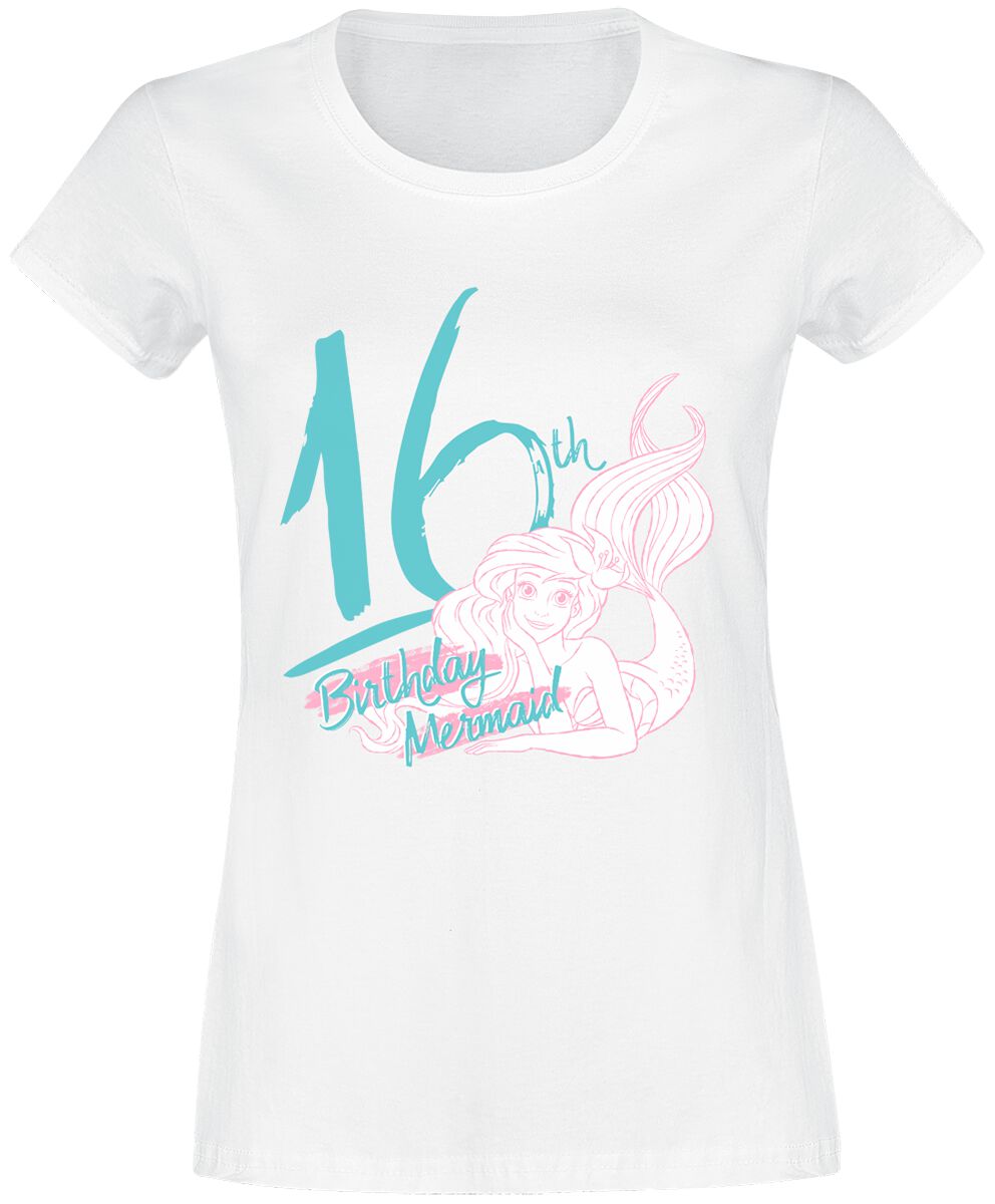 The Little Mermaid Birthday Mermaid 16 T-Shirt white