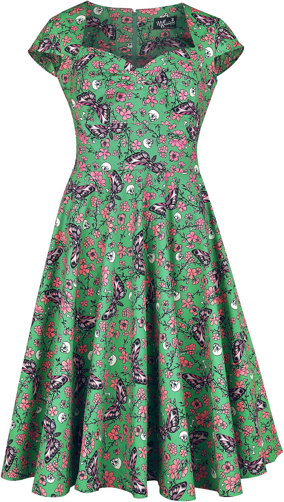 Robe mi-longue de Hell Bunny - Madilynn Dress - XS à 4XL - pour Femme - vert/rose