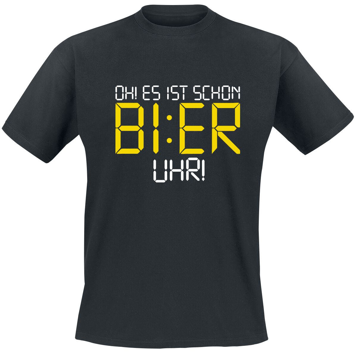 Alkohol & Party Bier Uhr T-Shirt schwarz
