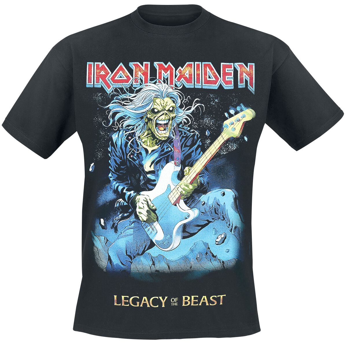 Image of Iron Maiden Eddie On Bass T-Shirt schwarz