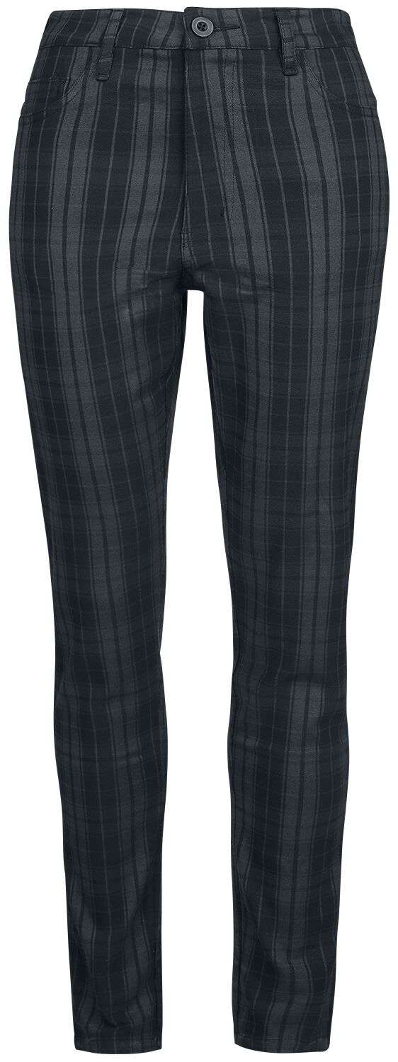 Hell Bunny Stoffhose Storm Skinny Trousers XS bis XL für Damen Größe M schwarz grau  - Onlineshop EMP