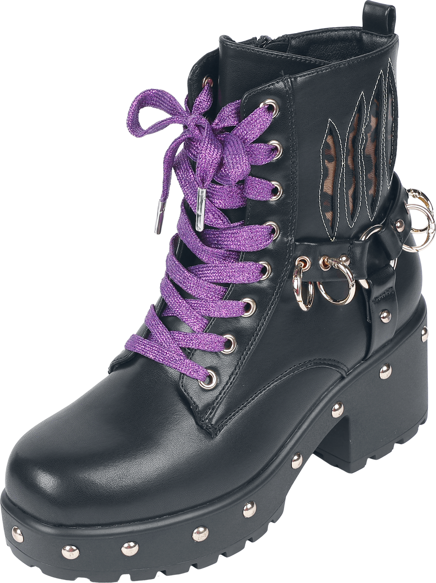 KOI Gothic Boot - Monster High - Lucia Werewolf Military Studded Boots - for Women - black