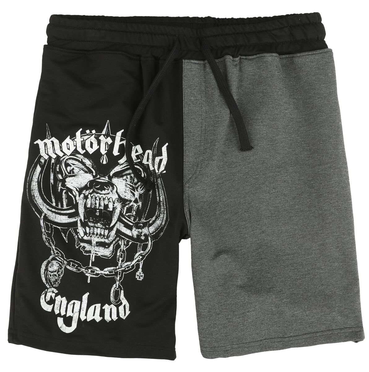 Levně Motörhead Logo England Teplákové šortky skvrnitá černá / šedá
