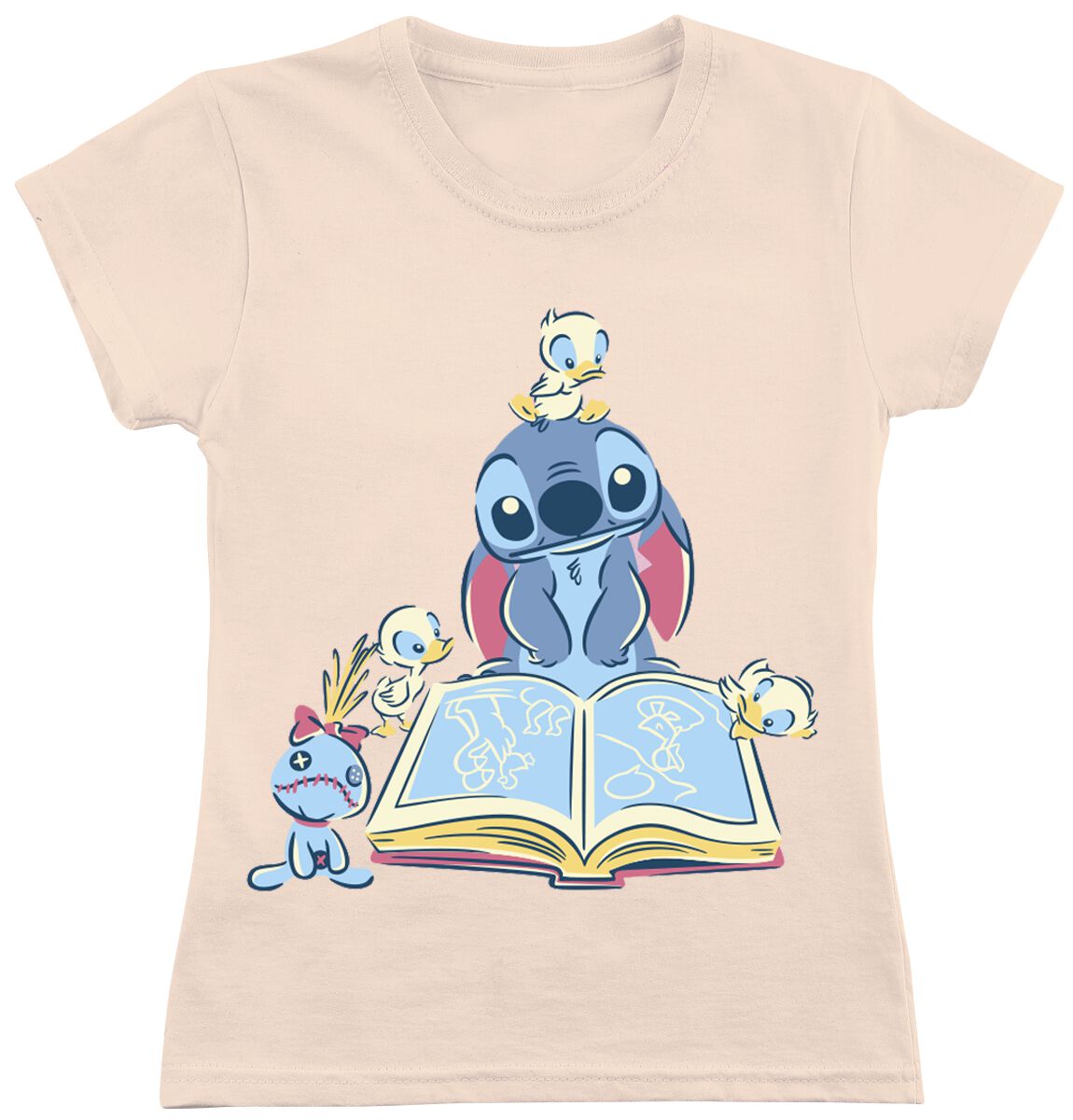 T-Shirt Disney di Lilo & Stitch - Kids - Reading A Book - Bambini - rosa pallido