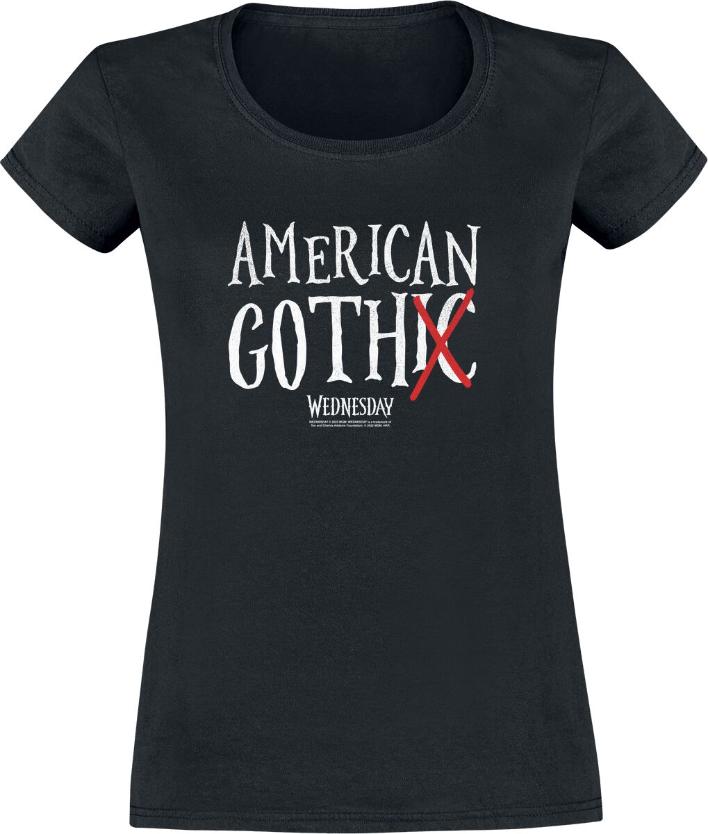 American Goth T-Shirt schwarz von Wednesday