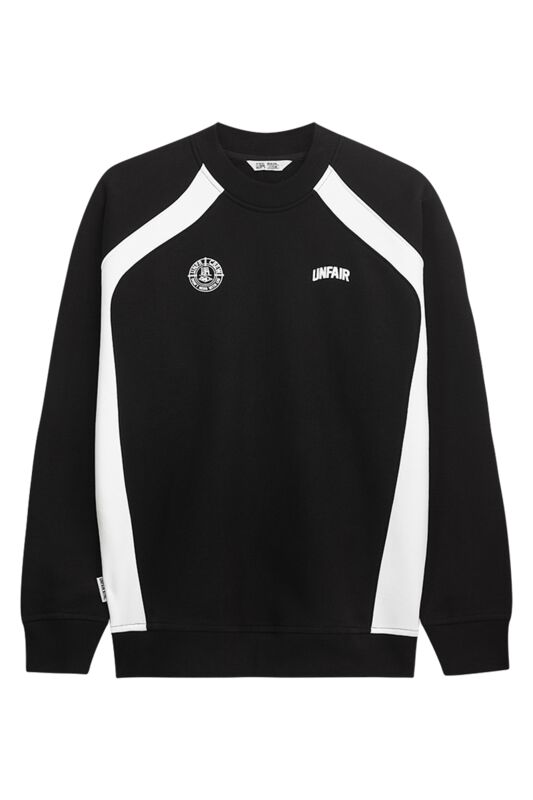 Unfair Athletics Sweatshirt - TWO SIDE PANEL CREWNECK - M bis 3XL - für Männer - Größe M - schwarz/weiß