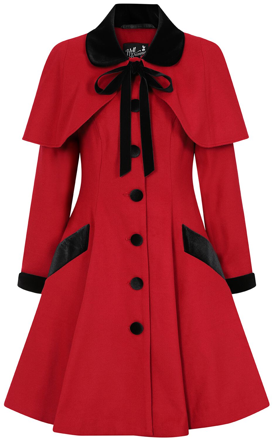Manteaux Rockabilly de Hell Bunny - Anouk Coat - S à 4XL - pour Femme - rouge/noir