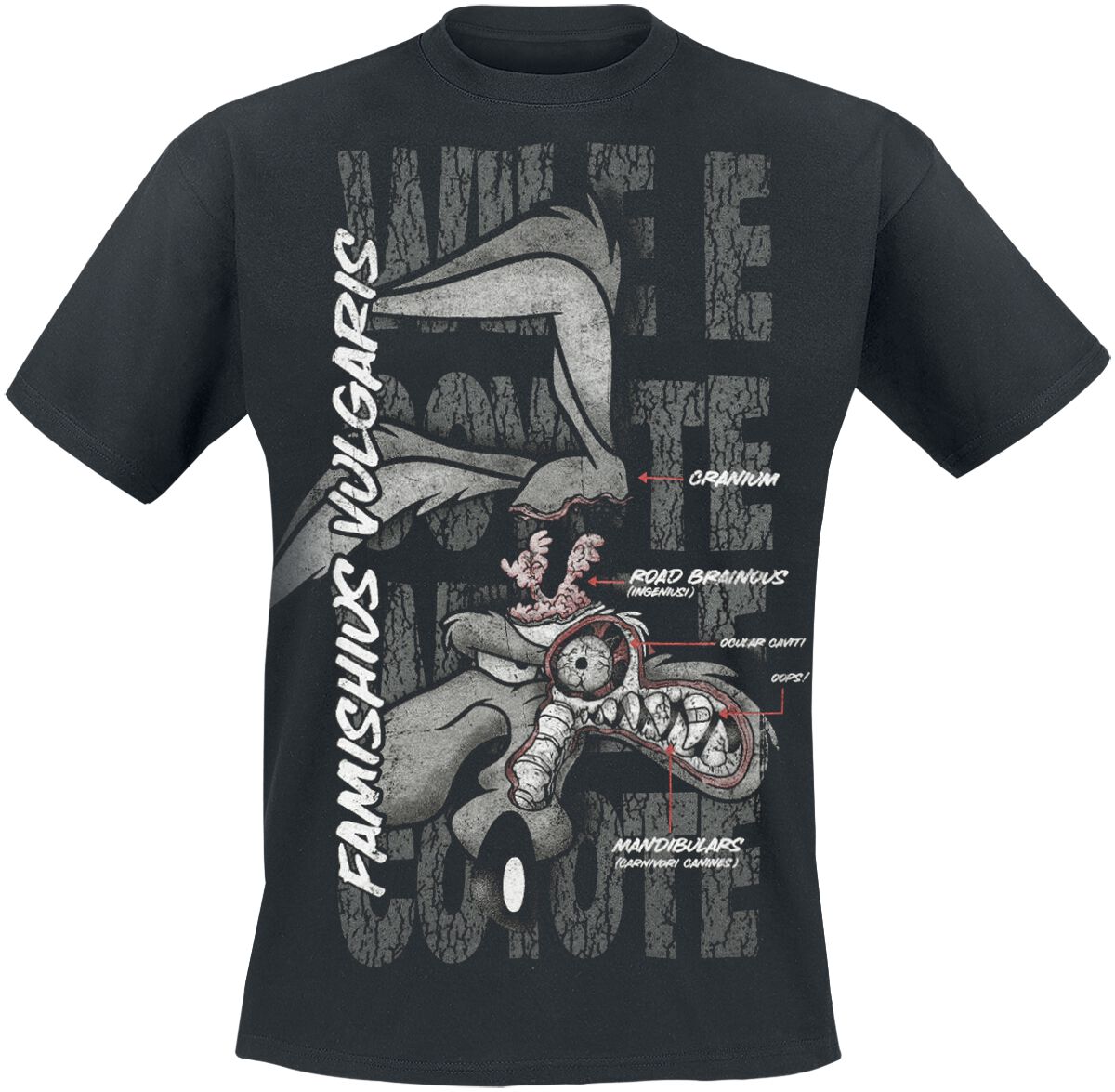 Image of T-Shirt di Looney Tunes - Coyote - Famishius Vulgaris - S a 3XL - Uomo - nero