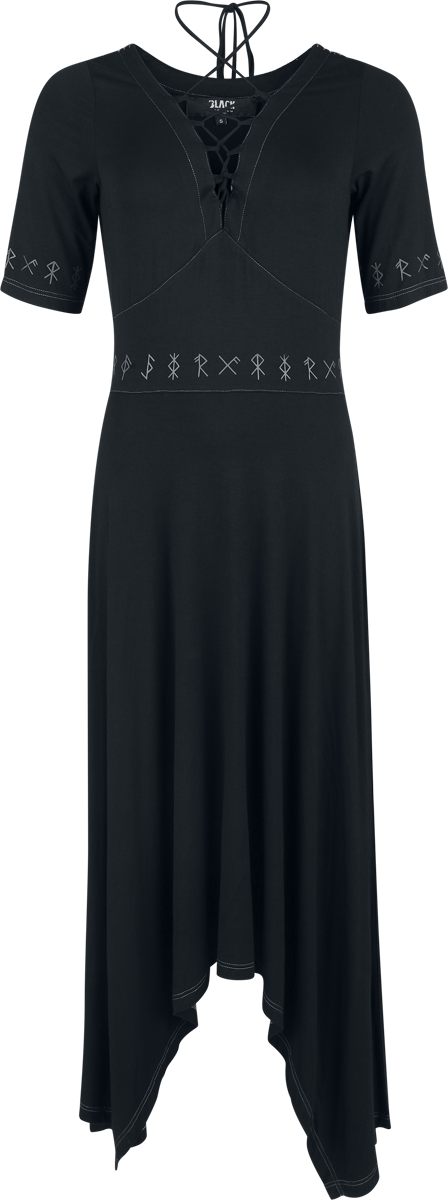 Abito lungo  di Black Premium by EMP - Pagan Roots Dress with Lacing & Sharkbite Hem - Donna - nero