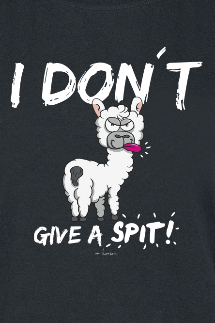 Tierisch T-Shirt - I Don't Give A Spit! - S bis XXL - für Damen - Größe XL - schwarz