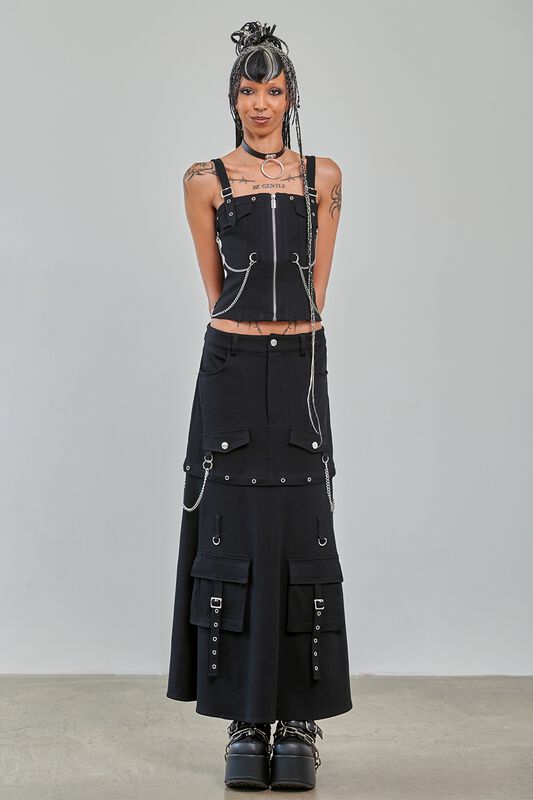 Banned Minirok - STREET ANARCHY SKIRT - voor Vrouwen - zwart