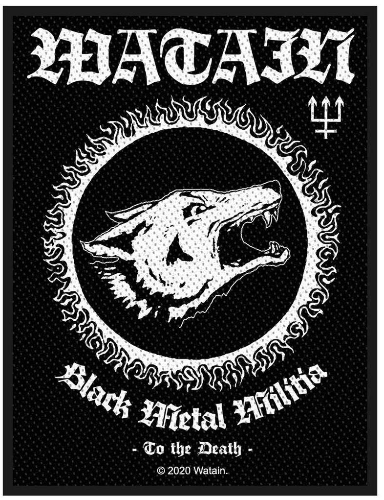 Watain Black Metal Militia Patch black white