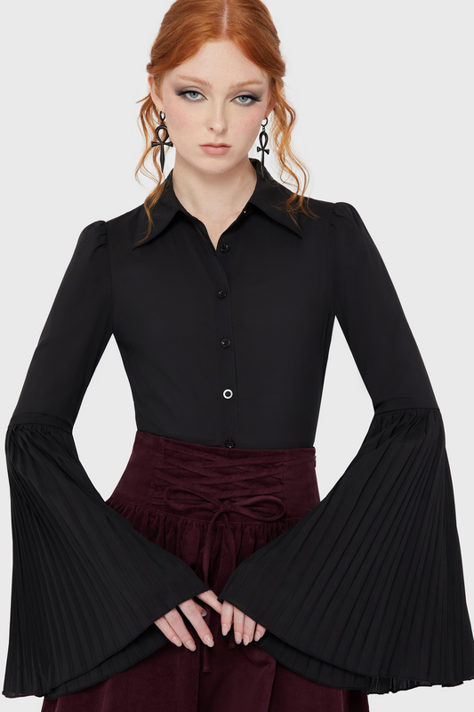 Blus Gothic av Killstar - Alexandra's Mourning Shirt - Dam - svart