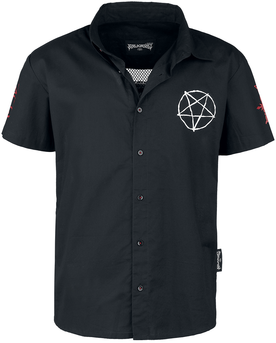 Black Blood by Gothicana - Shirt with transparent backside - Kurzarmhemd - schwarz - EMP Exklusiv!