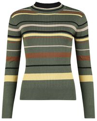 High Neck Strip 70s Sweater, Voodoo Vixen, Strickpullover