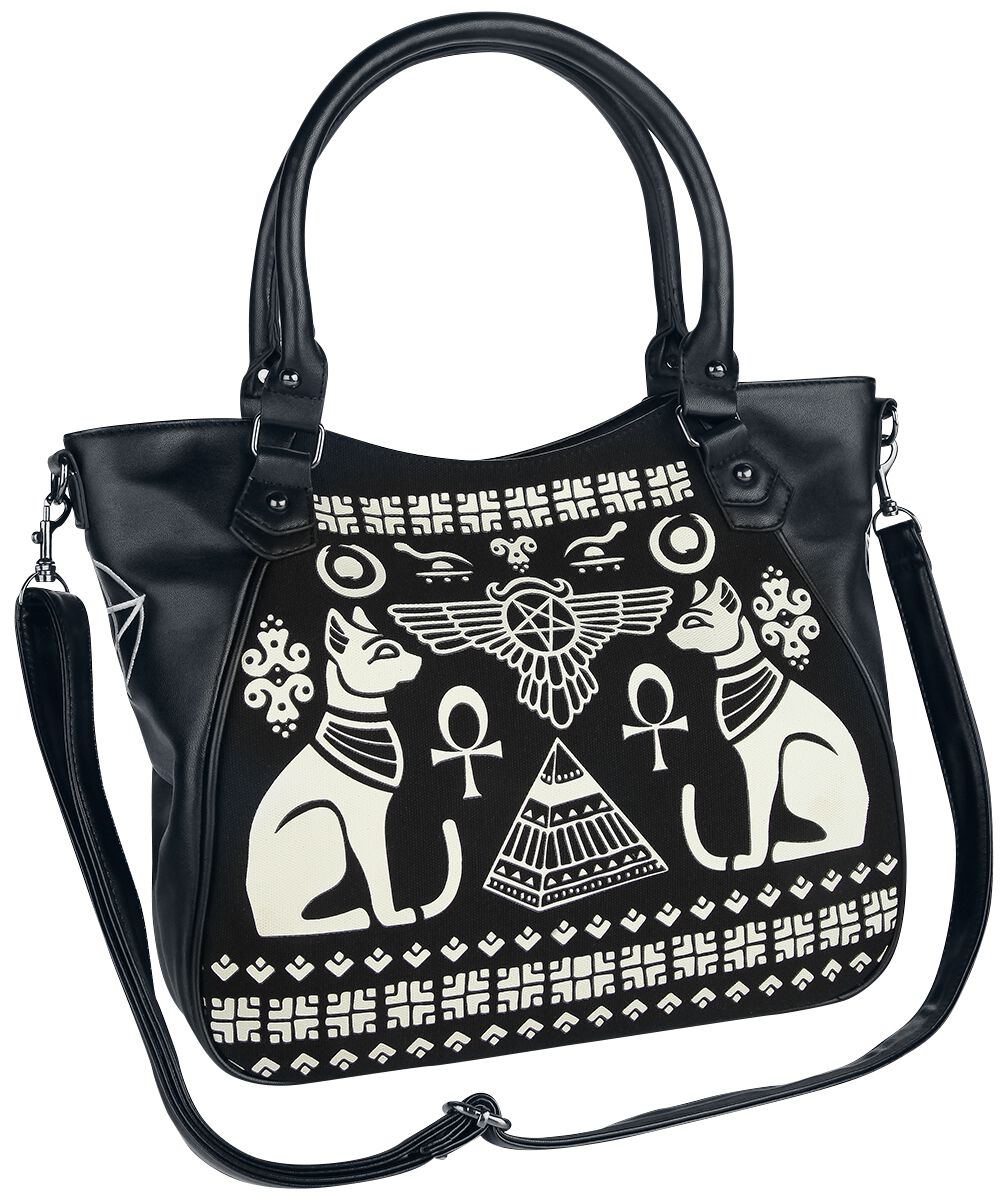 Anubis Handtasche schwarz/weiß von Banned Alternative