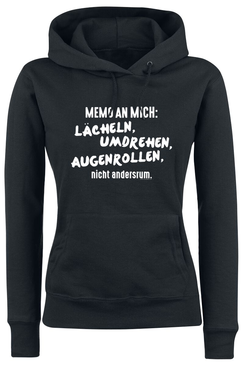 Sprüche Memo an mich Kapuzenpullover schwarz Sprüche Memo an mich Kapuzenpullover schwarz