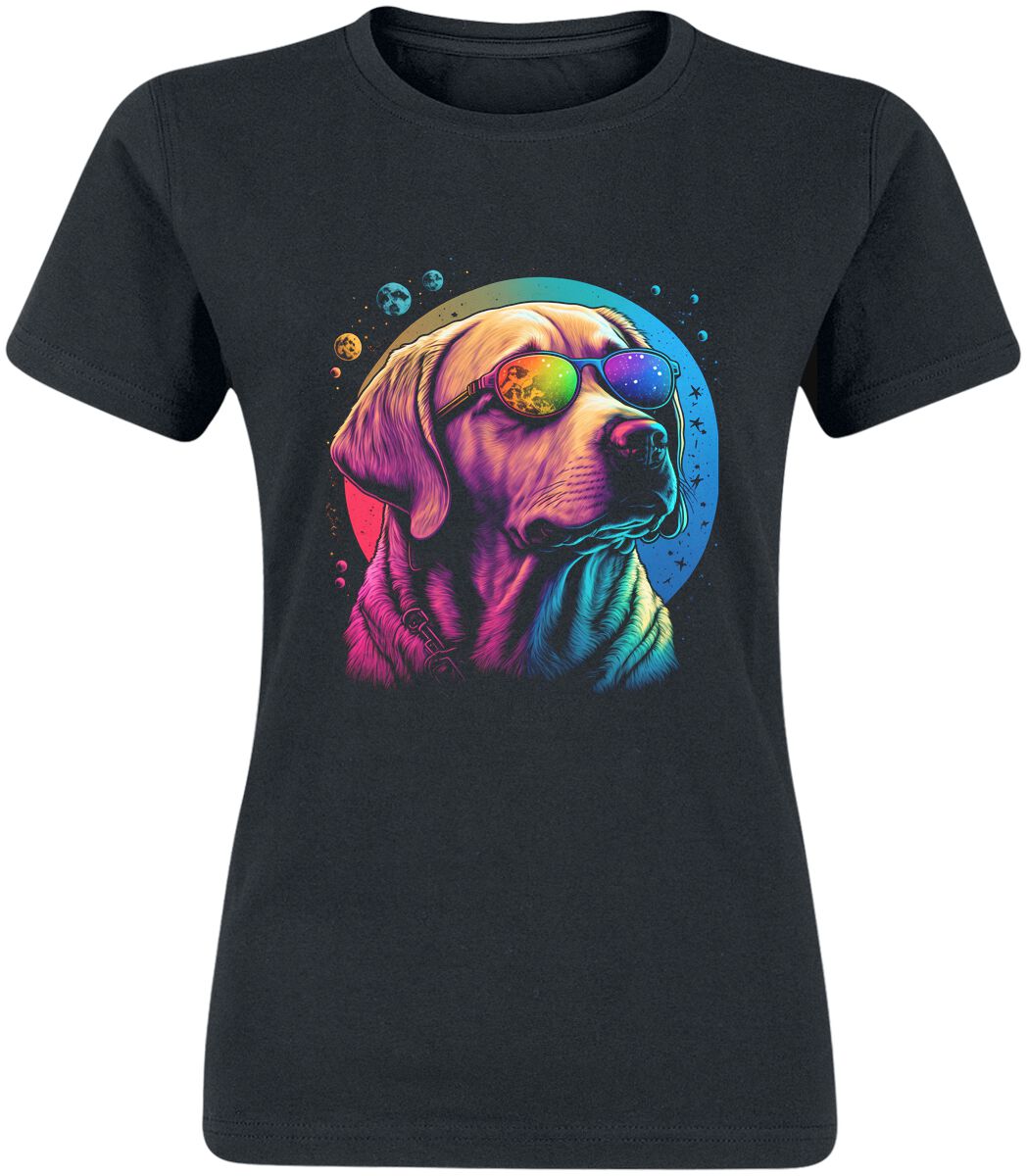 T-Shirt Manches courtes Fun de Tierisch - Cool Labrador - XL - pour Femme - noir