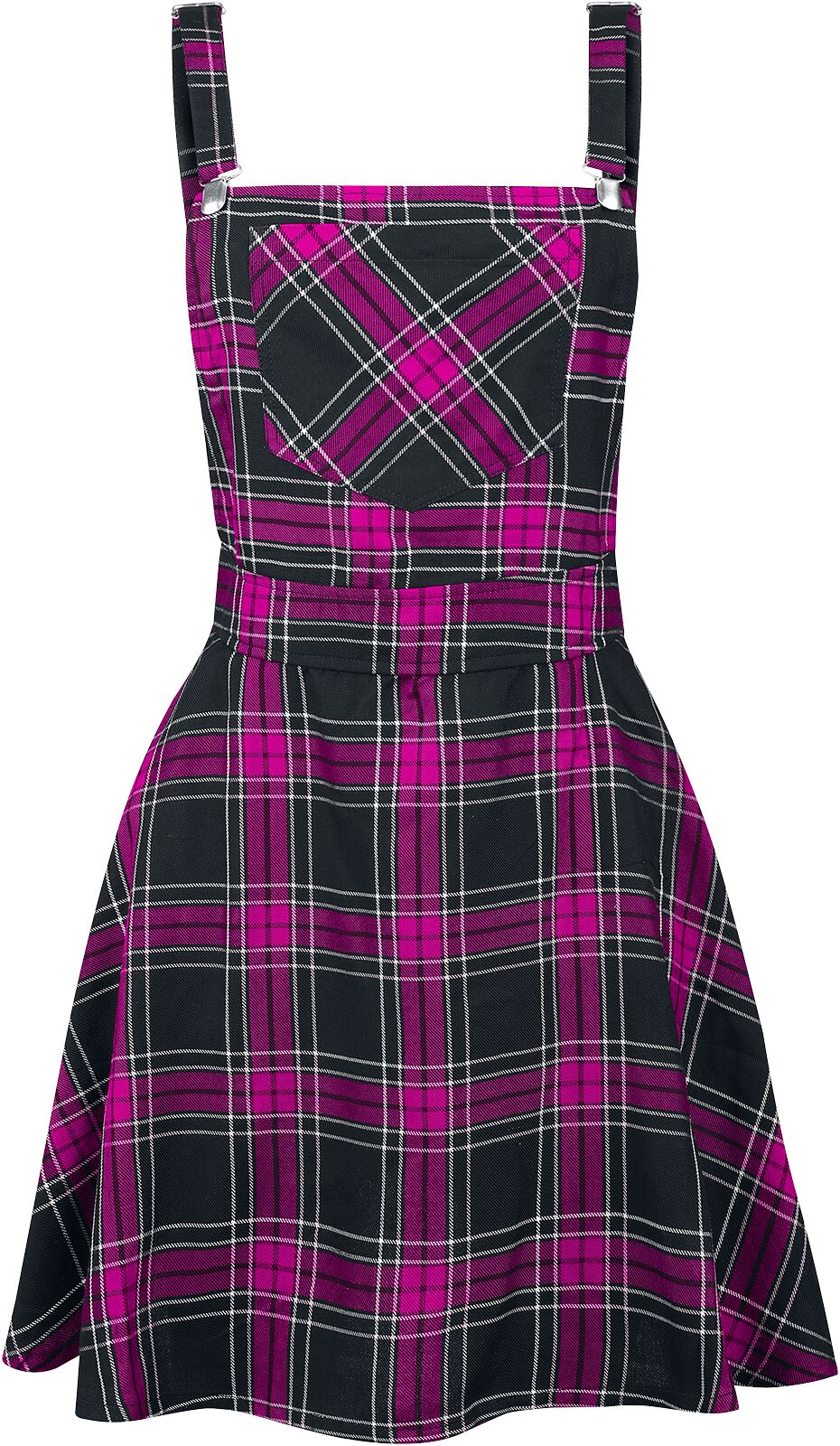 Rockabella - Gothic Kurzes Kleid - Maeve Pinafore - XS bis XL - für Damen - Größe M - schwarz/pink