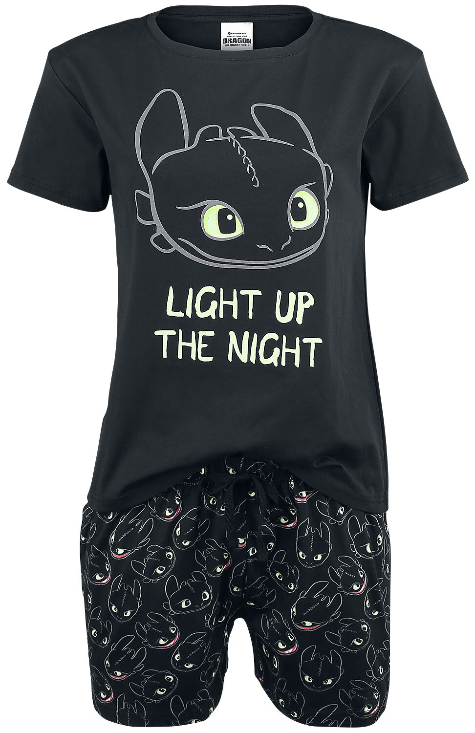 Image of Drachenzähmen leicht gemacht Ohnezahn - Light Up Pyjama schwarz
