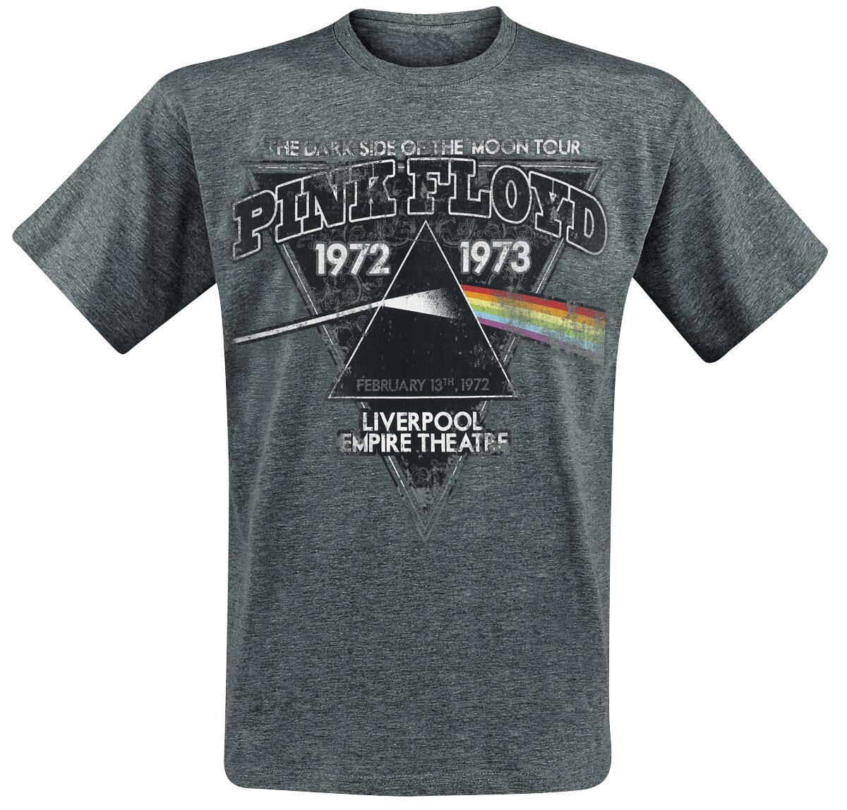 Image of T-Shirt di Pink Floyd - The Dark Side Of The Moon - Liverpool 1972 - S a XXL - Uomo - grigio sport