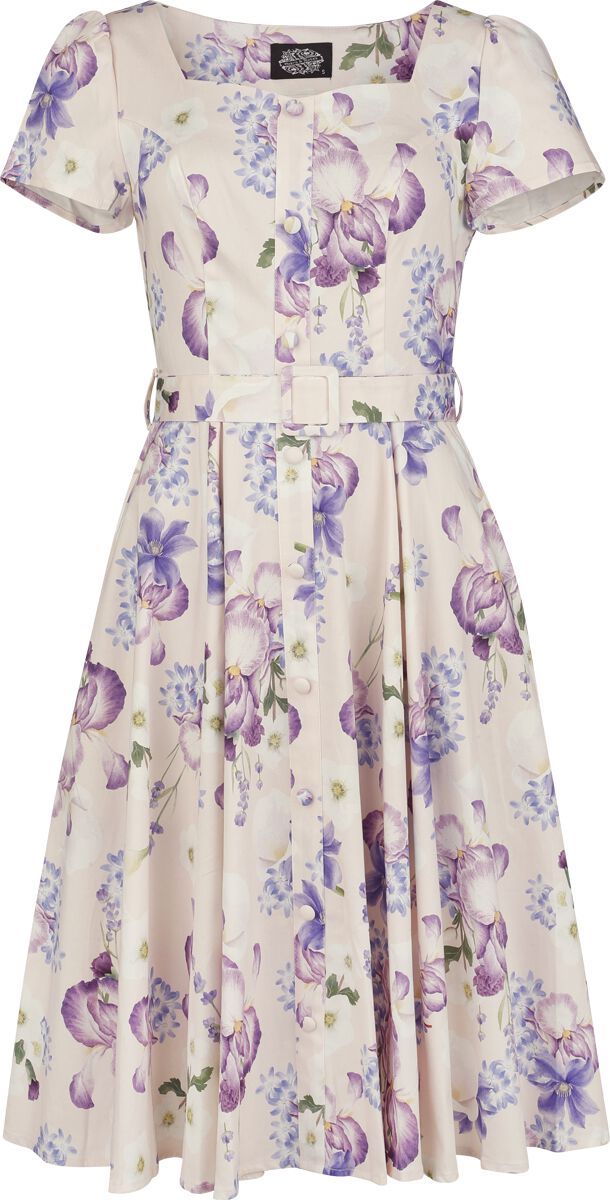 Robe mi-longue Rockabilly de H&R London - Soft Flora - Robe - XS à XXL - pour Femme - multicolore