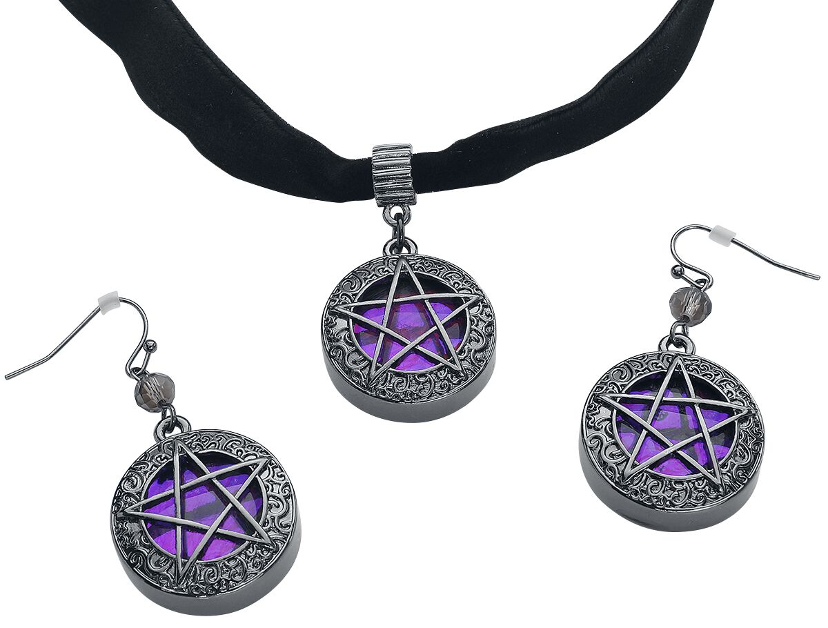 Gothicana by EMP - Gothic Halsband - Shiny Pentagram - für Damen - schwarz