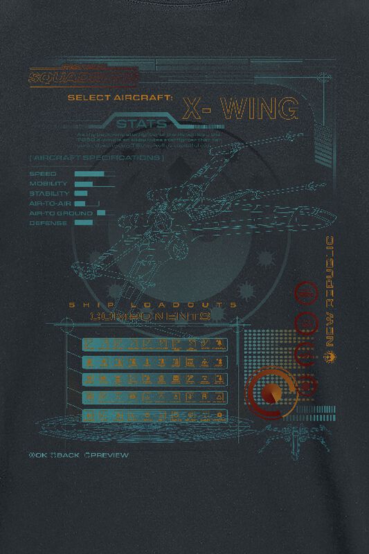 Große Größen Männer X-Wing Air Craft | Star Wars T-Shirt