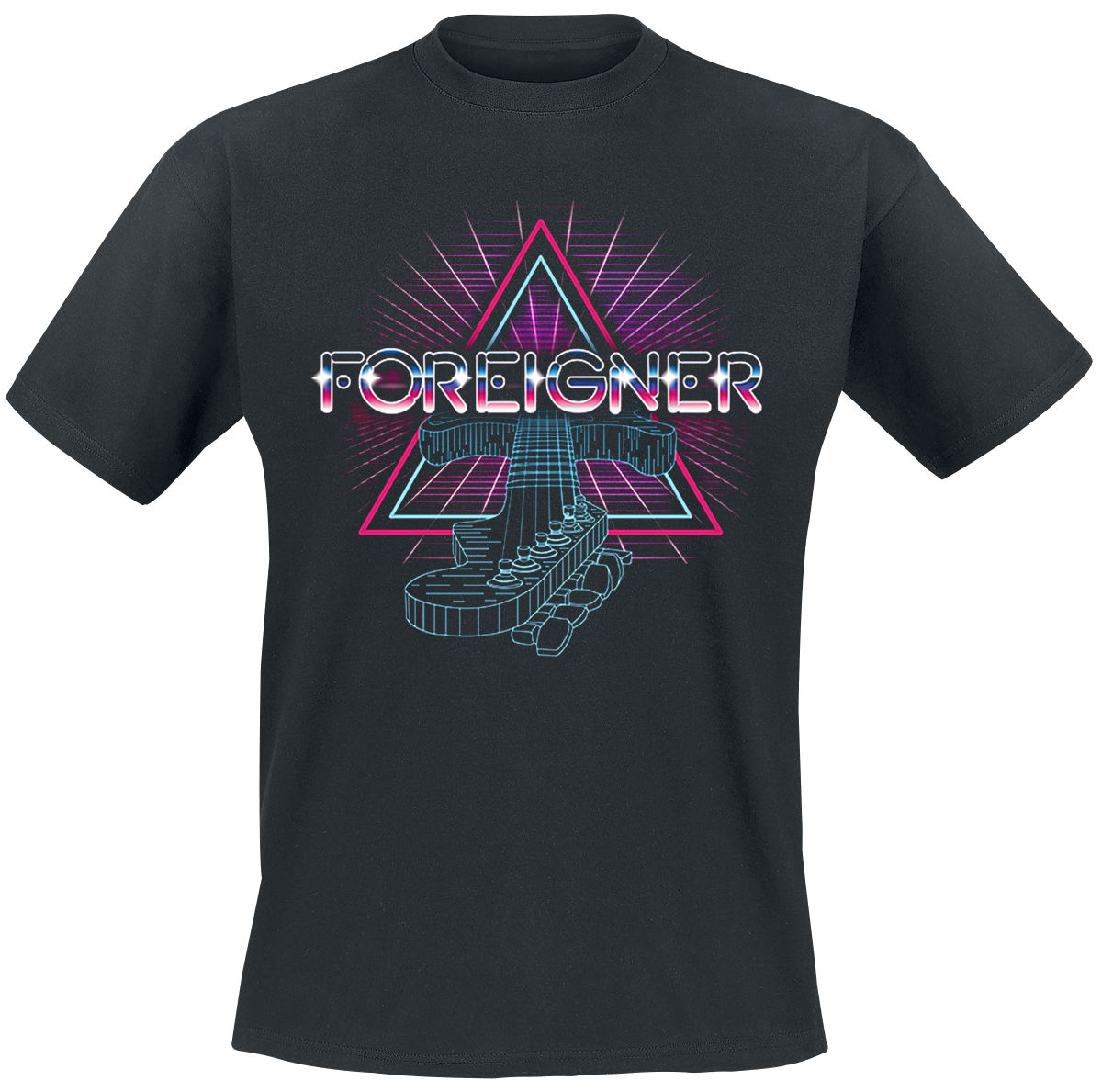 Foreigner - Neon Guitar - T-Shirt - black image