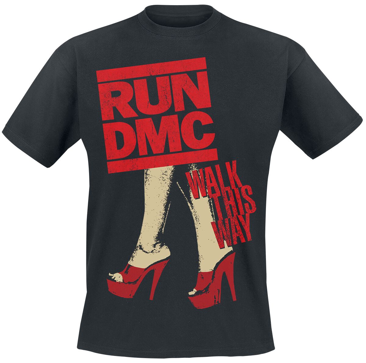Levně Run DMC Walk This Way Legs Tričko černá