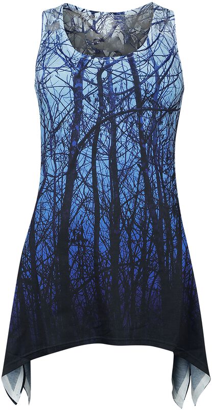 Blue Forest Lace Panel Vest