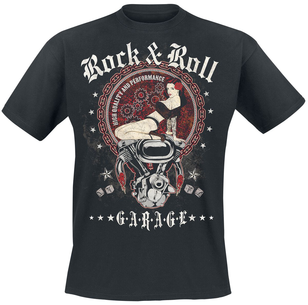 R`n`R Garage - Rockabilly T-Shirt - L bis XXL - für Männer - Größe XXL - schwarz