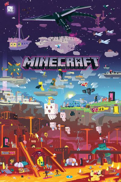 Levně Minecraft World Beyond plakát vícebarevný