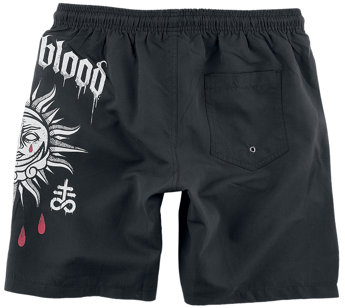 Black Blood by Gothicana Badeshorts mit Sonne und Mond Print Badeshort schwarz - 60.02% Rabatt