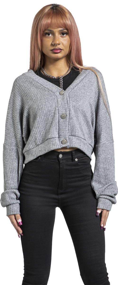 Thumbnail - RED by EMP Basic Jacket Cardigan grau in XL