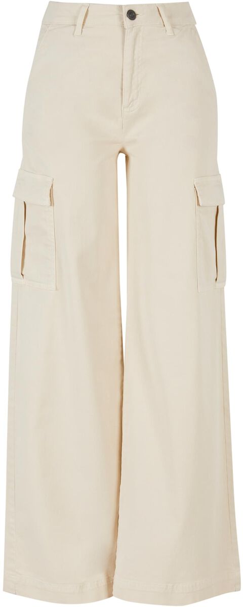 Image of Pantaloni modello cargo di Urban Classics - Ladies’ high waist wide leg twill cargo pants - W28L32 a W31L33 - Donna - beige