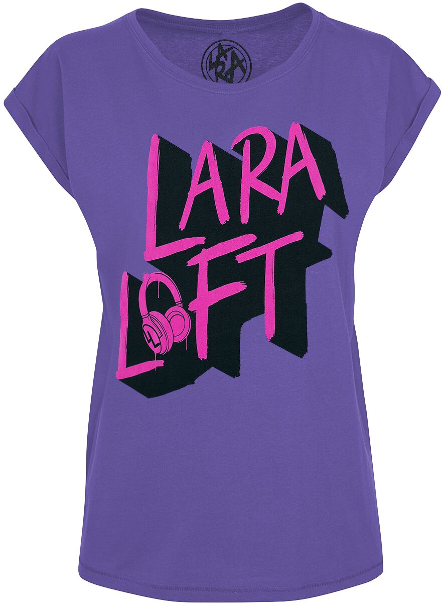 Lara Loft Logo T-Shirt lila – 60.02% Rabatt