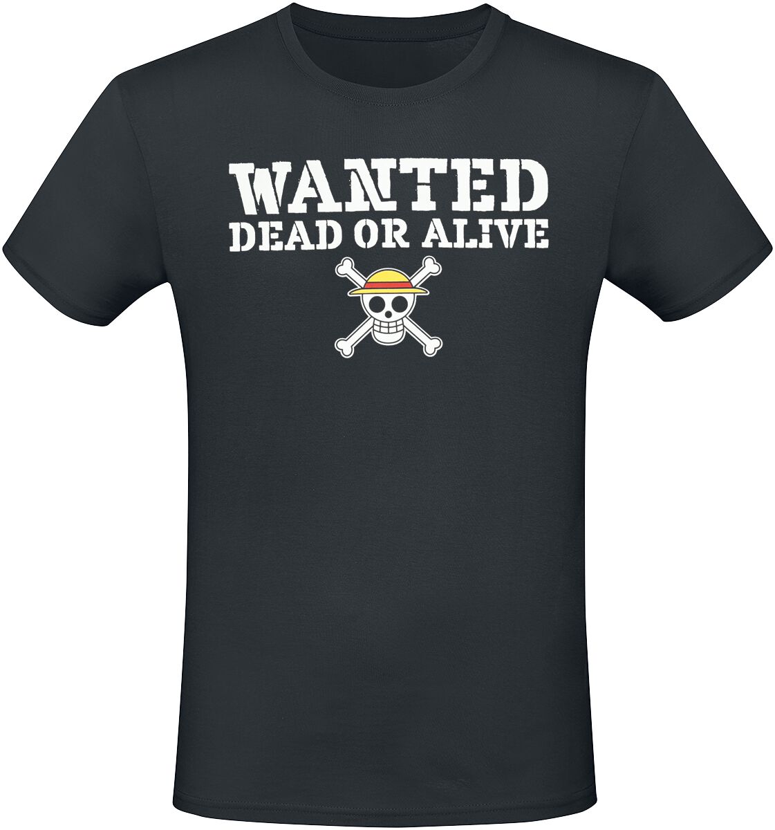 One Piece Wanted T-Shirt schwarz in XXL