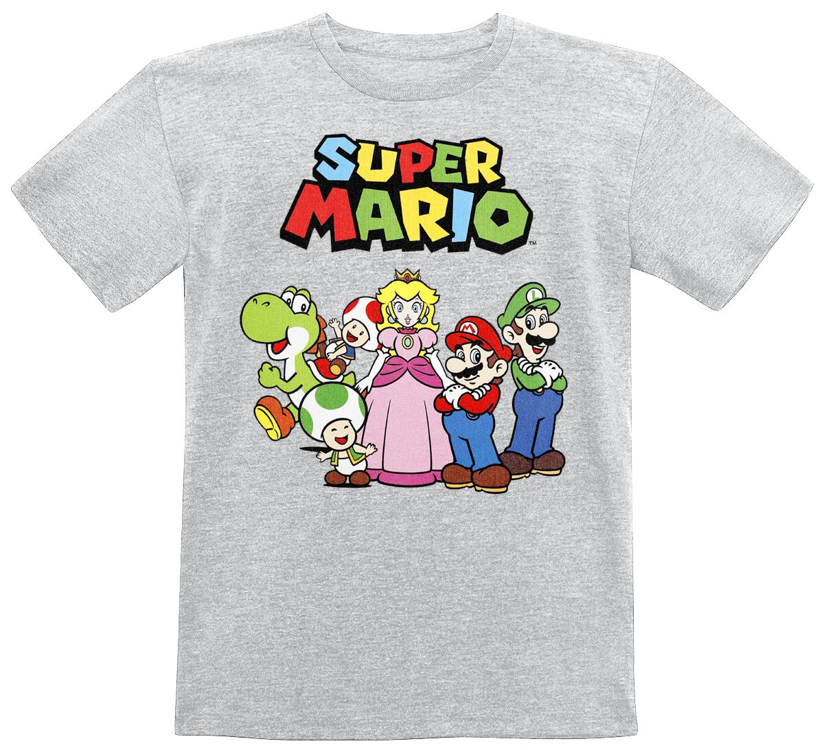 T-shirt Gaming de Super Mario - Enfants - Personnages - 128 à 140 - pour filles & garçonse - gris ch