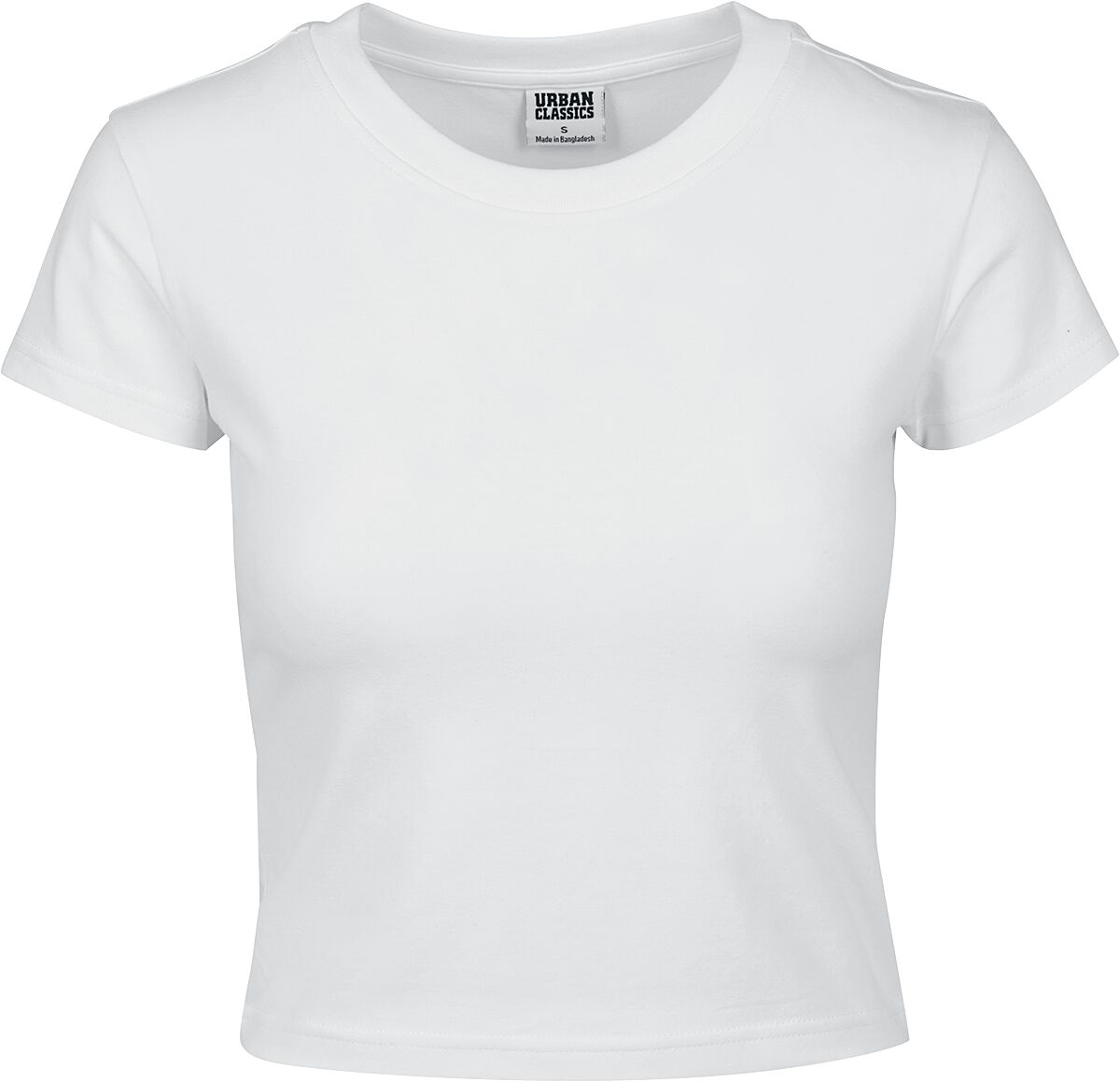 Urban Classics T-Shirt - Ladies Stretch Jersey Cropped Tee - XS bis XL - für Damen - Größe S - weiß
