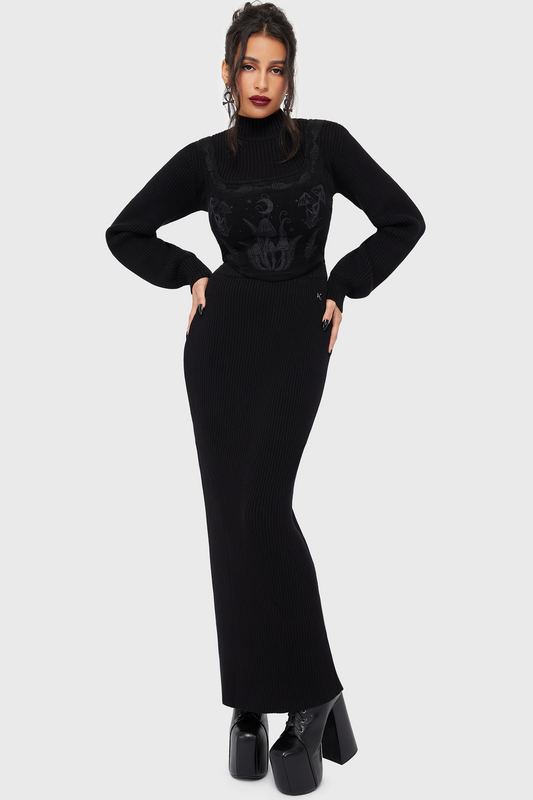 Långkjol Gothic av Killstar - Belinda's Woe Maxi Skirt - Dam - svart