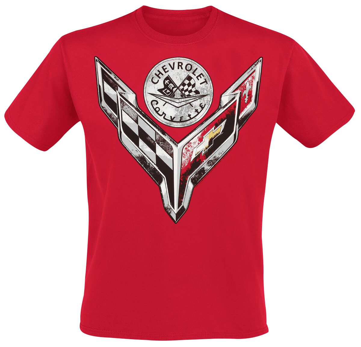 T-Shirt Manches courtes Rockabilly de General Motors - Emblème Chevrolet Corvette - S à XXL - pour H