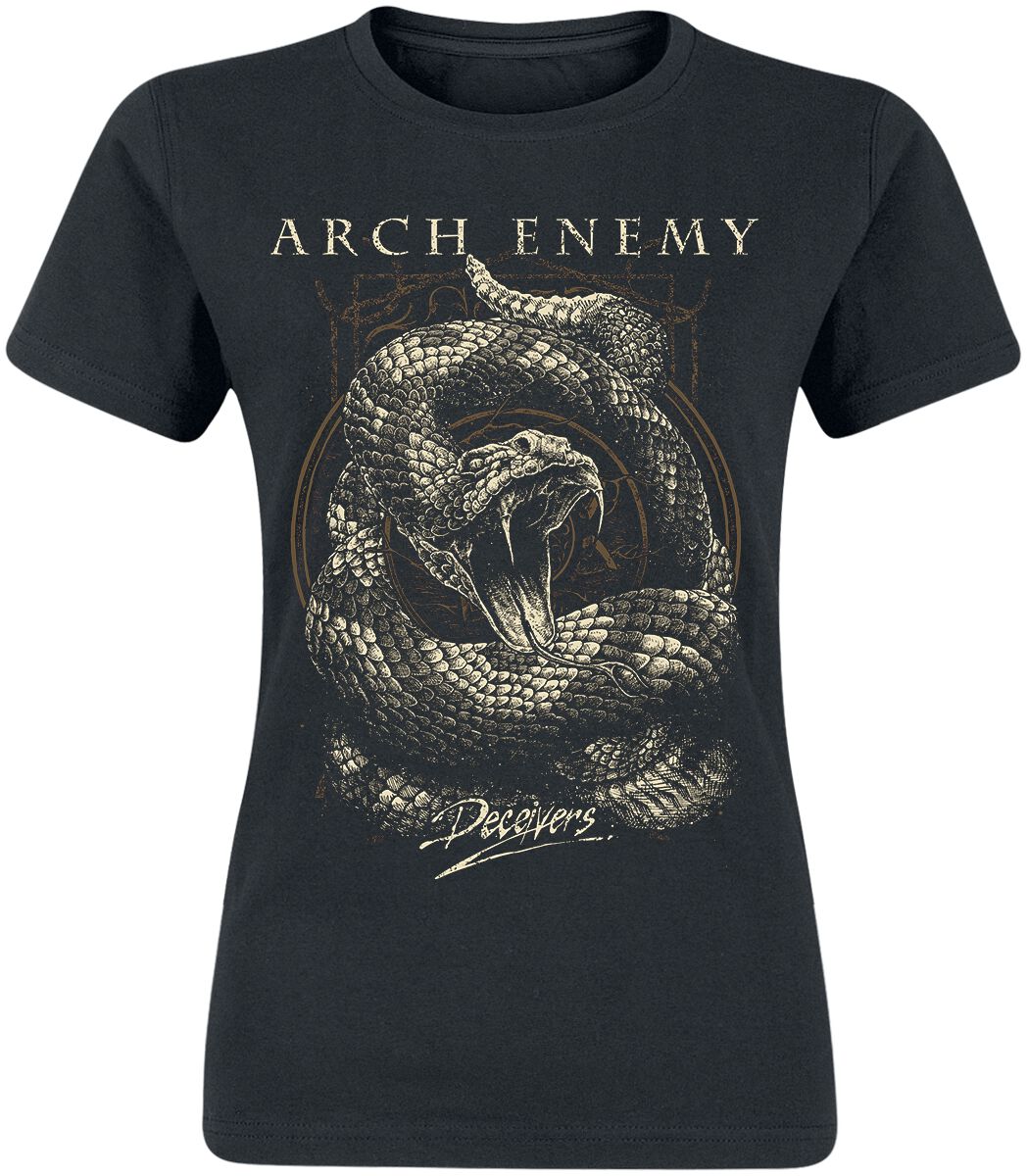 T-Shirt Manches courtes de Arch Enemy - Deceivers Snake - L - pour Femme - noir