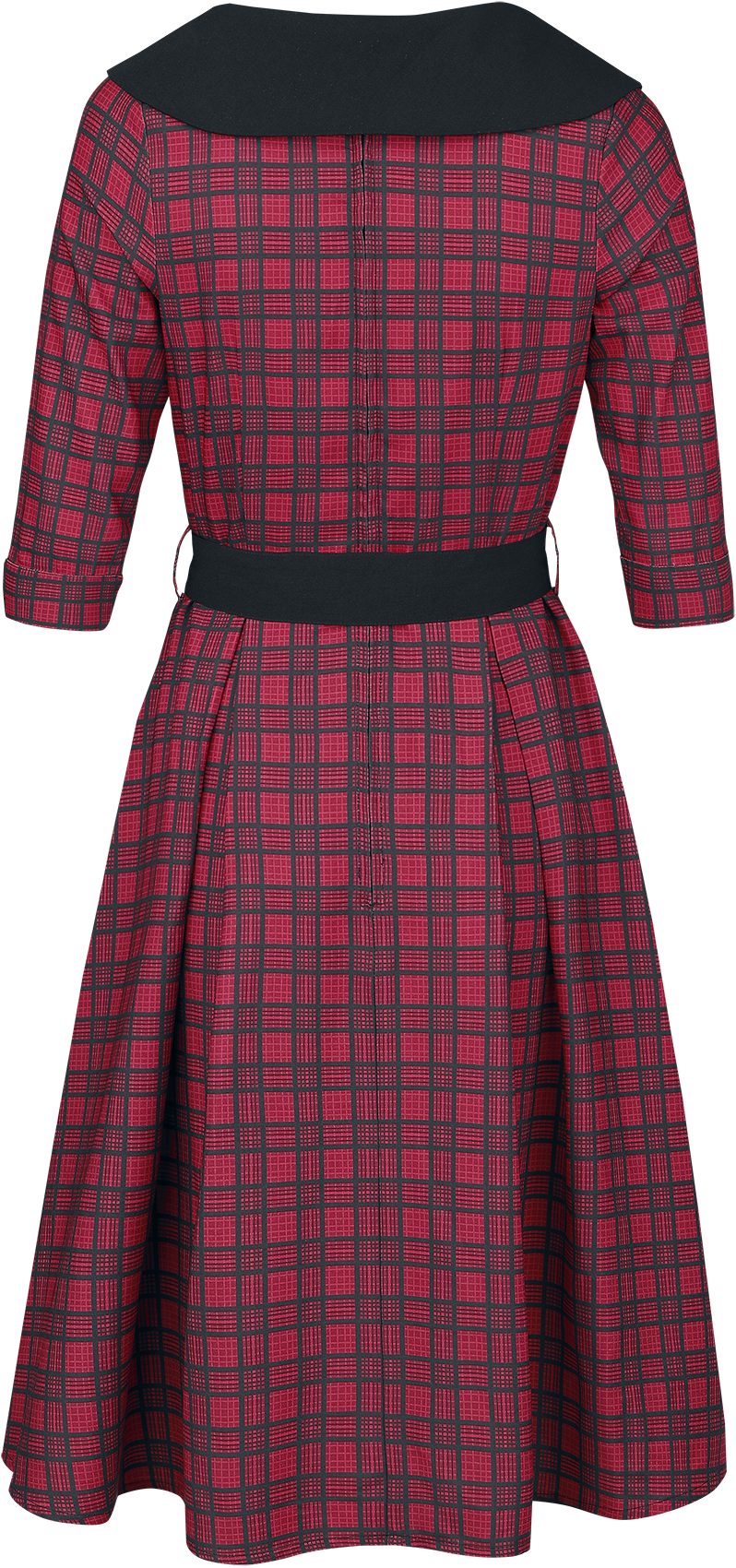 Timeless London - Rockabilly Kleid knielang - Raakel RC Dress - XS bis S - für Damen - Größe XS - schwarz/rot