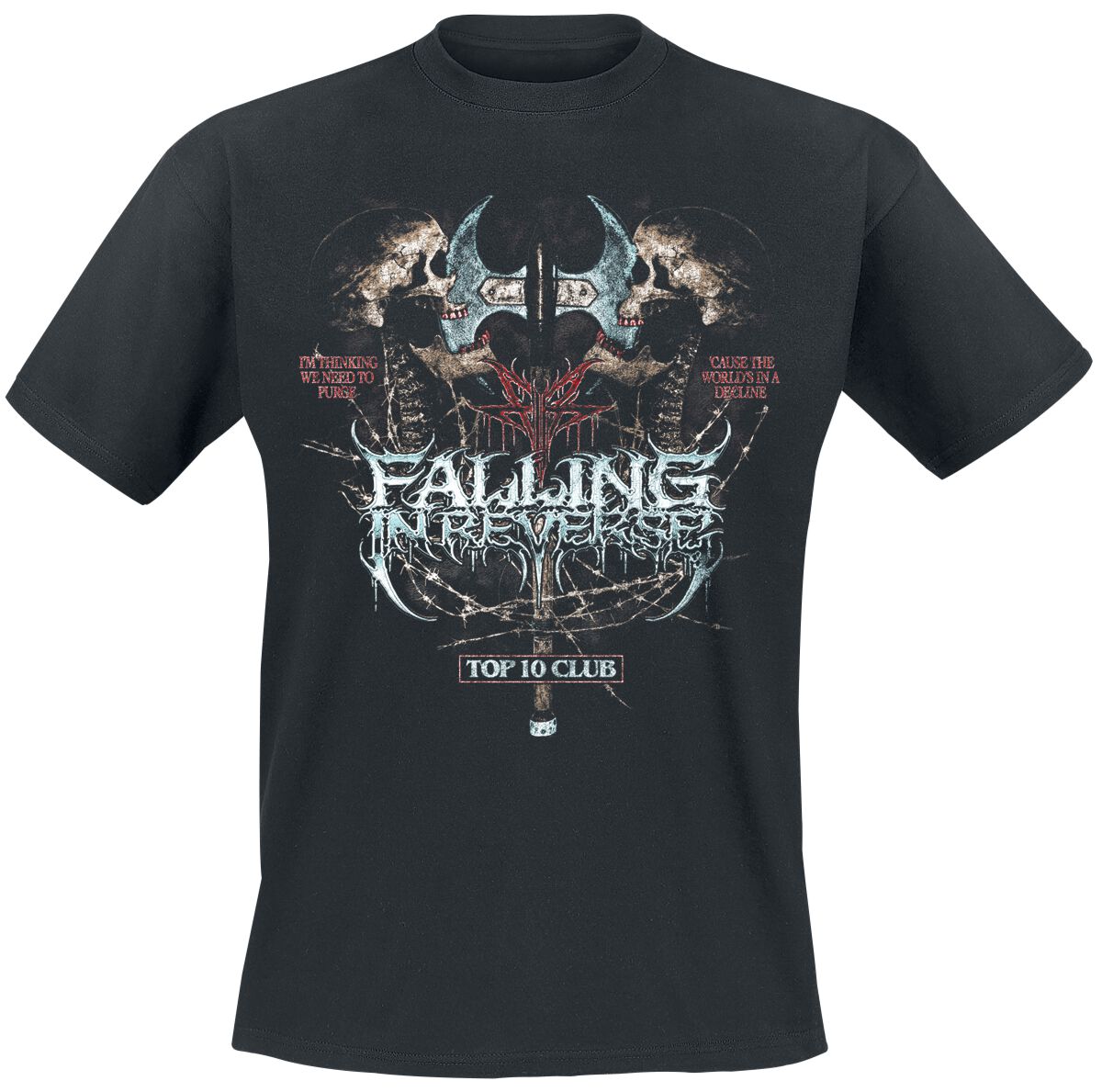 Falling In Reverse T-Shirt - Top 10 - S bis 5XL - für Männer - Größe S - schwarz  - Lizenziertes Merchandise!