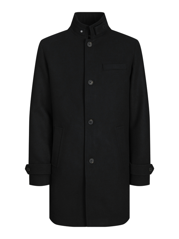 Płaszcz  z Jack & Jones - JJEMELTON WOOL BLEND COAT SN - Mężczyźni - czarny
