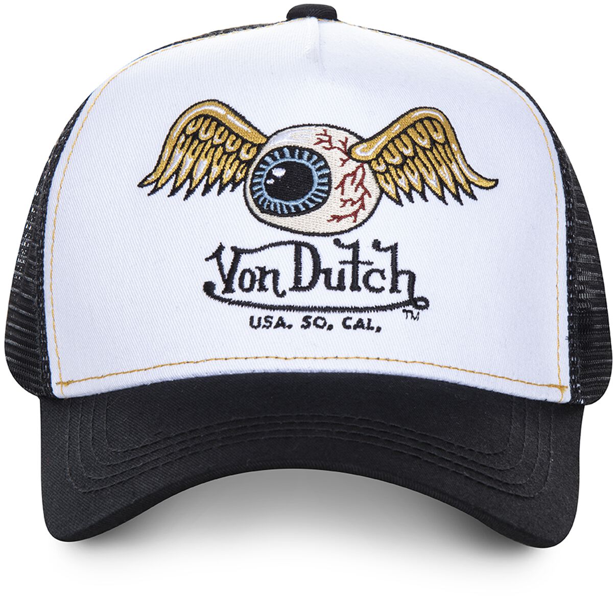 Image of Cappello di Von Dutch - MEN’S VON DUTCH TRUCKER CAP - Unisex - nero/bianco