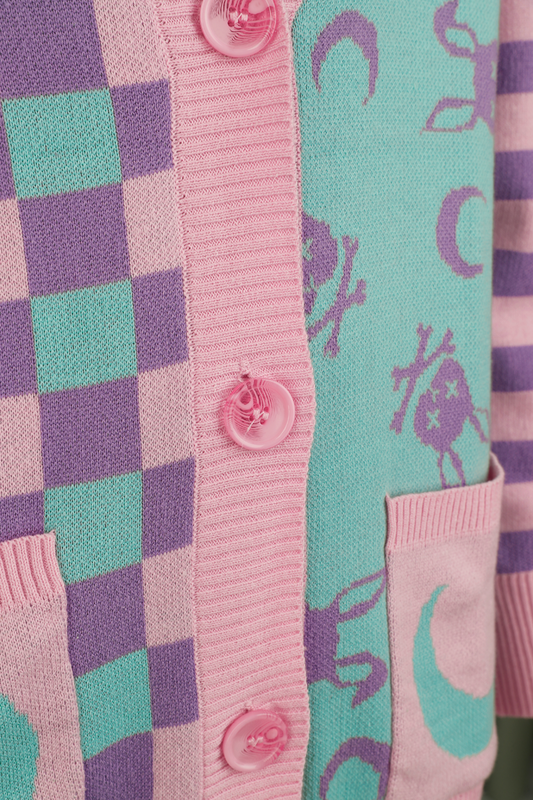 Thumbnail - Full Volume by EMP Creepy Pastels Cardigan multicolor in S