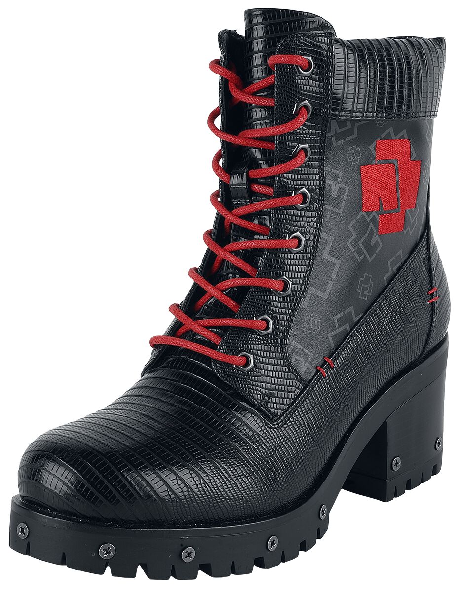Rammstein Boot - Modell - EU40 bis EU42 - für Damen - Größe EU41 - schwarz/rot  - Lizenziertes Merchandise!